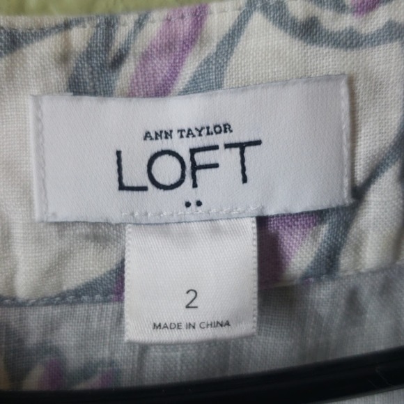 Ann Taylor Loft Linen Floral Dress Size 2 - Picture 4 of 8